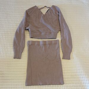 Two piece sweater set-skirt and top